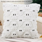 coussin halloween blanc orange citrouilles fantômes doux épais décoration festive