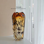 vase moderne opaques marbré taches noires marron noir beige décoration table arrangement floral