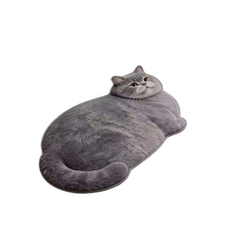 tapis sol chats imprimés gris orange moderne antidérapant salle bain absorbant'eau