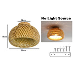 lampe tissage bambou moderne brun clair éclairage quotidien plafonnier led opacité vis facile