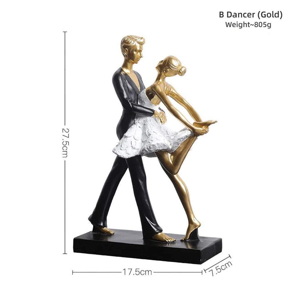 statue danseuse résine or blanc robes ballet décoration chambre enfant collection amateur