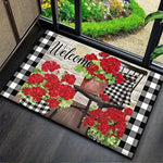 tapis d'entrée moderne multicolore fleurs bienvenue 30x50cm 40x60cm 50x80cm résistant antidérapant