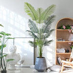 plantes artificielles feuilles palmier vertes modernes décoration extérieure pot grande taille