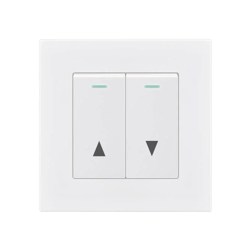 interrupteur rideau blanc gris noir 86mm carré boutons triangles moderne