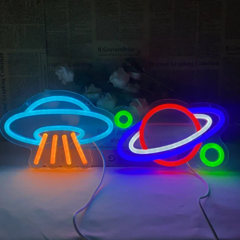 Lumière néon LED blanche pour chambre d'ado style hip-hop