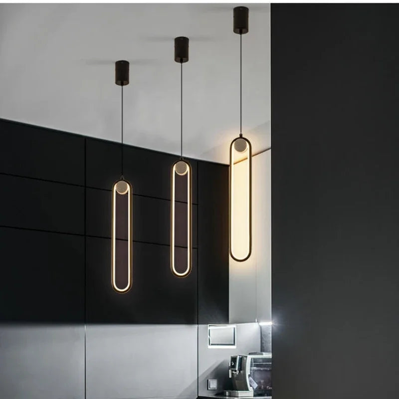 suspension lumineuse moderne or noir lisse brillant minimaliste câble ampoule