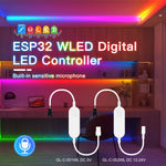 contrôleur led esp32 wled ws2811 ws2812 ws2815 sk6812 rgb usb 12v 24v microphone app