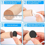 protecteurs meubles feutre adhésifs noir gris clair 30x30mm 28mm ronds carrés pratique utilitaire 18pièces