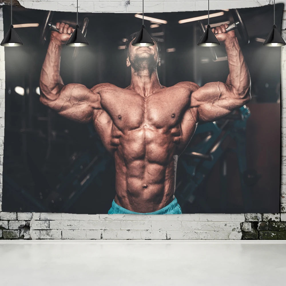 Détail du motif imprimé scénique avec champignons sur tapisserie polyester