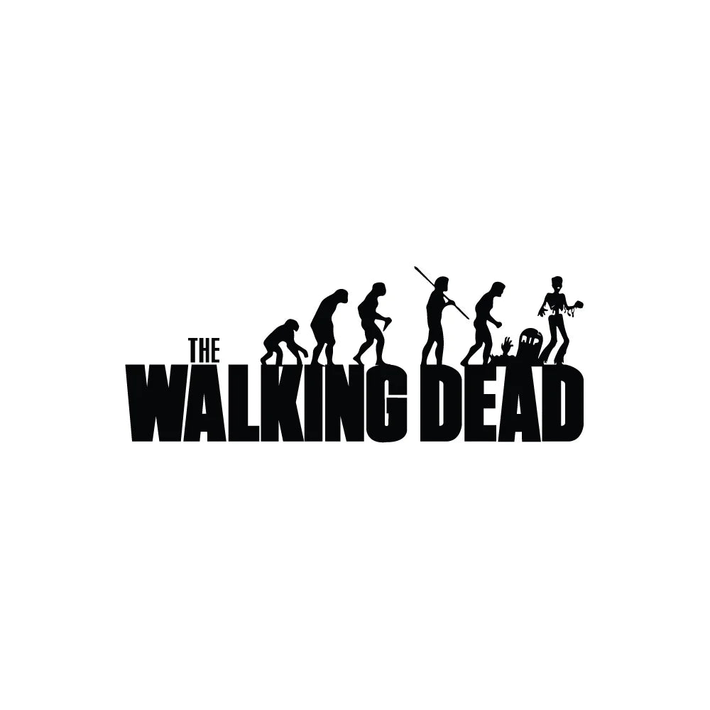 autocollant mural the walking dead évolution vinyle noir graphique moderne personnages silhouettes décoration maison