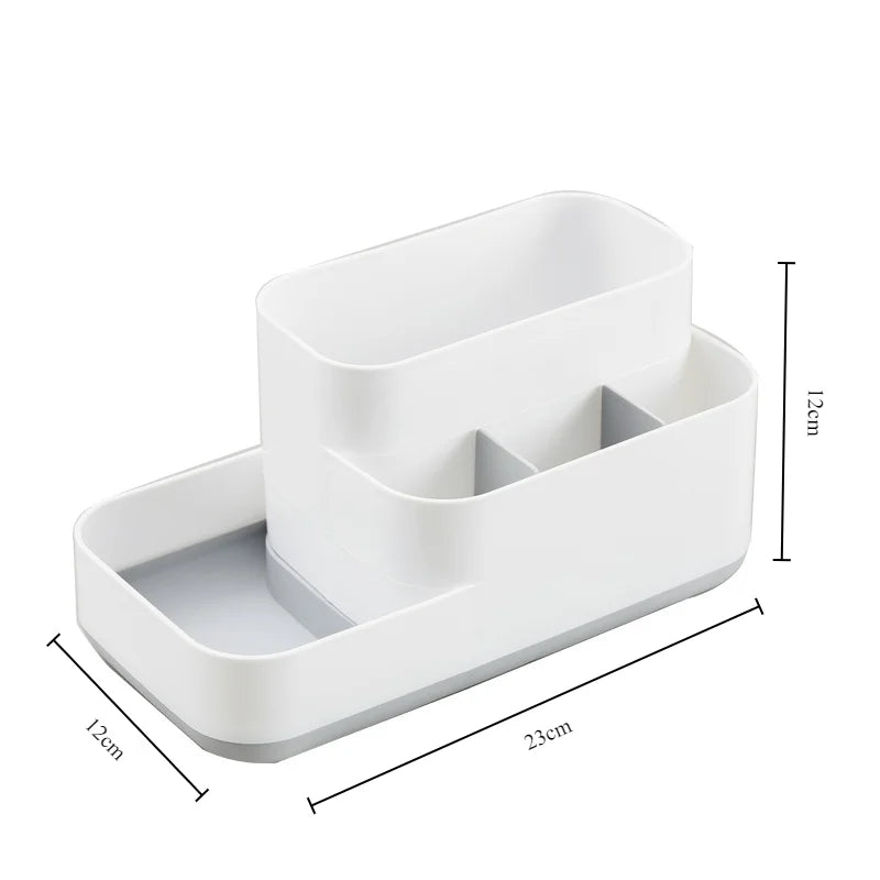 organisateur rangement cosmétiques blanc tiroirs transparents modernes compartments poignées grilles