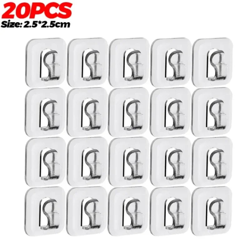 organisateur câbles clips adhésifs transparents modernes sans motif utilisation multiple PVC