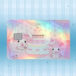 autocollant carte crédit my melody dessin animé rose violet bleu blanc