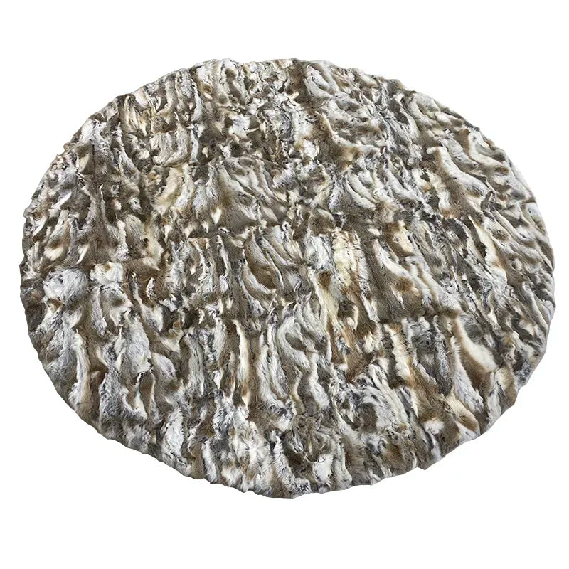 tapis fourrure lapin gris moderne antidérapant usage maison extérieur prière camping voyage