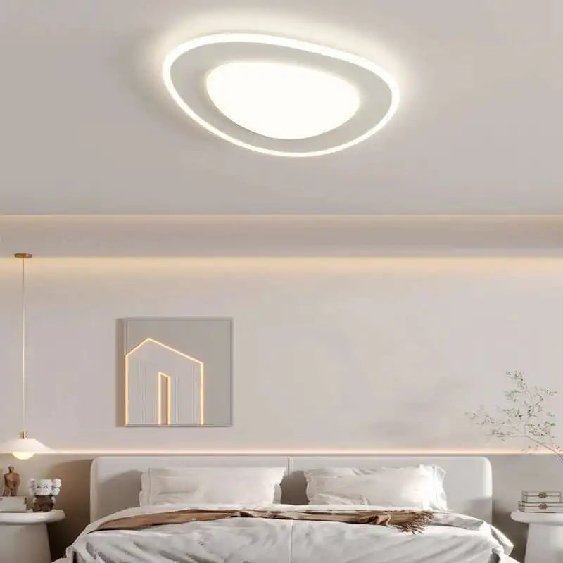 lustres led modernes blanc beige ovale circulaire aluminium flux lumineux 2000 82000 interrupteur bouton