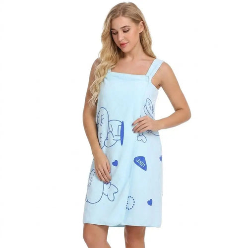 robe bain bleu violet imprimée coeurs love animaux stylisés épaulettes