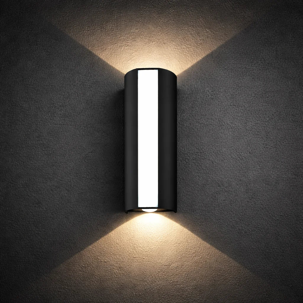 applique murale led extérieure ip66 étanche noir moderne vis flux lumineux 249 2000 lumens