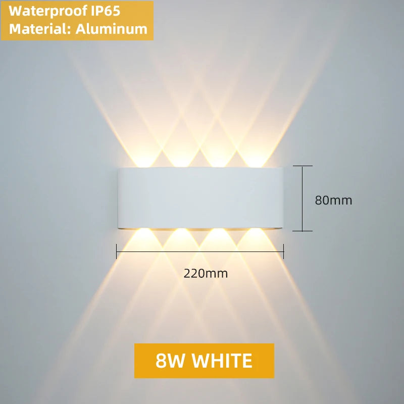 applique murale led moderne noire fixée mur diodes led étanches ip65