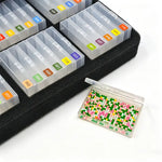 boîte rangement transparente strass colorées organisateur mosaïque diy compartiments multiples transport pratique
