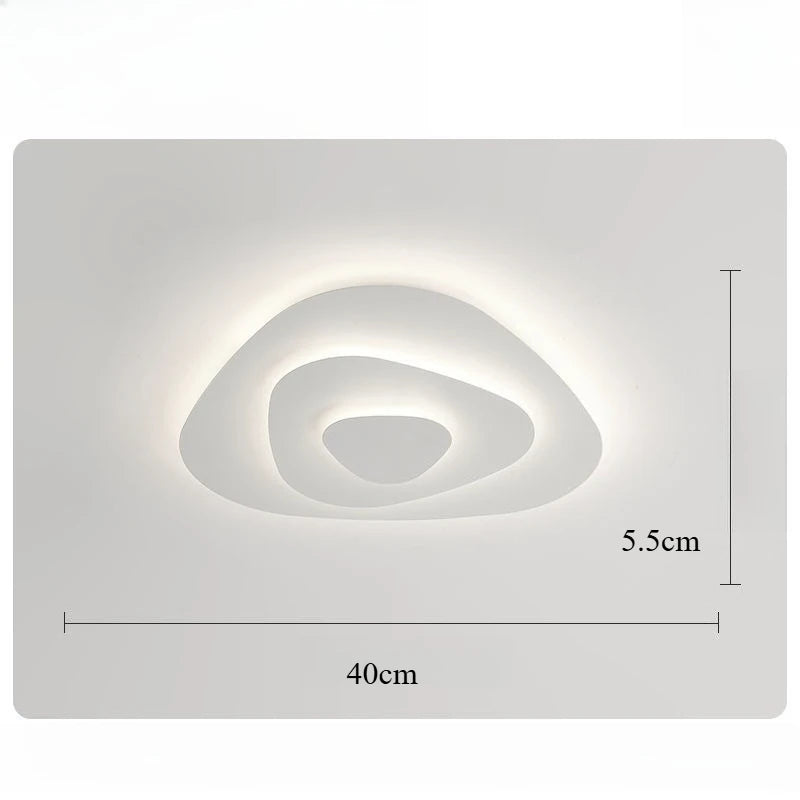 plafonnier moderne blanc géométrique cercles concentriques luminaire led salon salle manger chambre