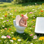 figurine porc rose toilette décoration murale moderne eclectic pvc