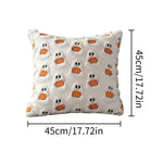 coussin halloween fantômes blancs oranges amovible lavable moderne zip caché