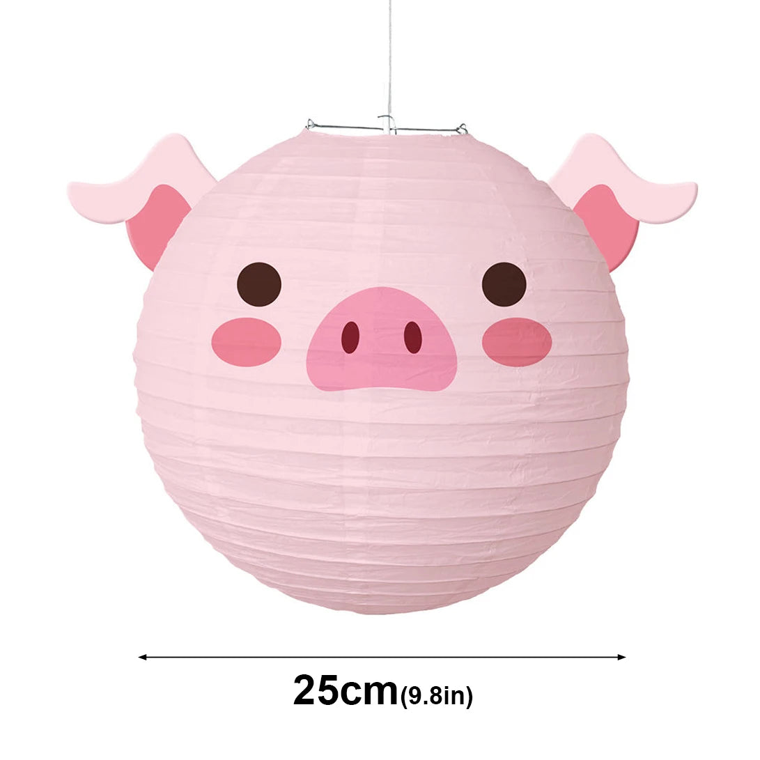 lanternes papier animaux dessin animé ours tigre panda cochon enfant carte blanche opaque suspendues