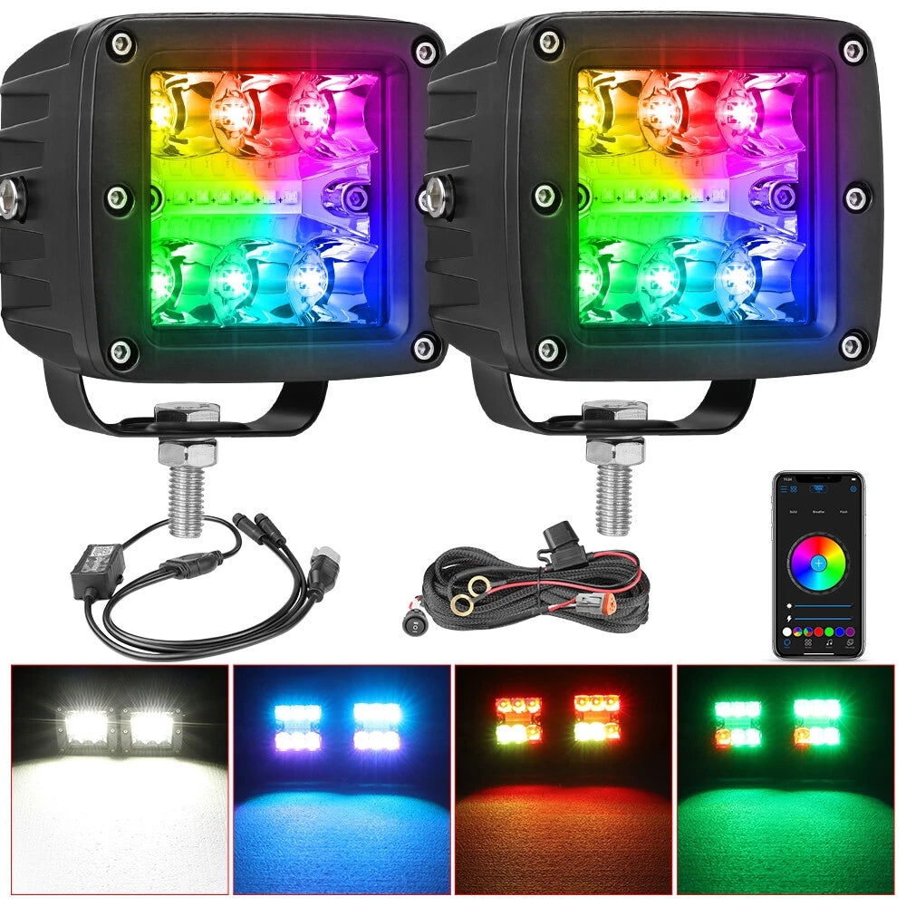 lumières travaux pods led pouces kit câblage boîte contrôle accessoires montage universel offroad atv