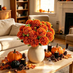 décoration intérieure bouquet fleurs artificielles soie mariage automne anniversaire moderne orange jaune rouge