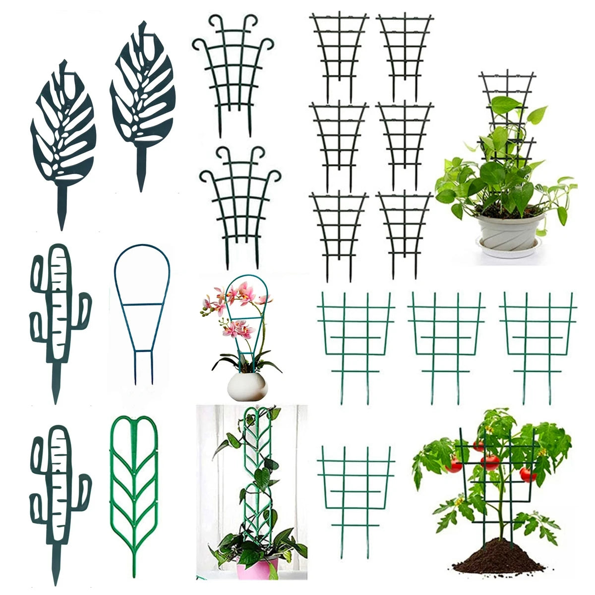 support plante feuilles stylisées moderne vert adhésif balcon jardin pot fleur fixe croissance optimale