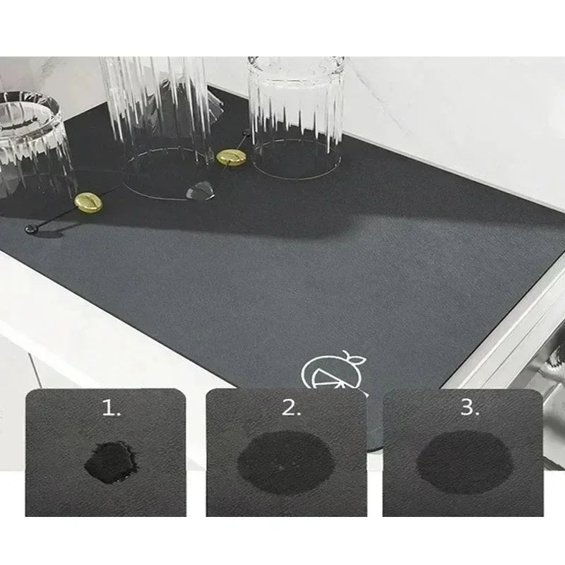 tapis cuisine moderne gris noir antidérapant adhésif 20x30cm 30x40cm 40x60cm 60x80cm