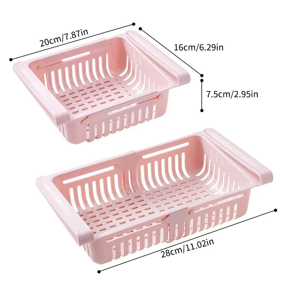 boîtes rangement réfrigérateur moderne rose bleu blanc perforées pliables respectueuses environnement clips poignées