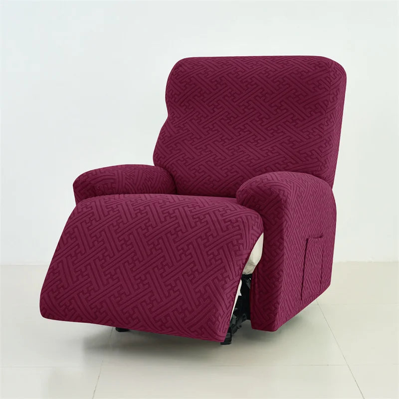 housse protection fauteuil inclinable vert motif géométrique moderne adhésif set pièces