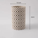 vase céramique moderne blanc texture tissée décoration intérieure plié