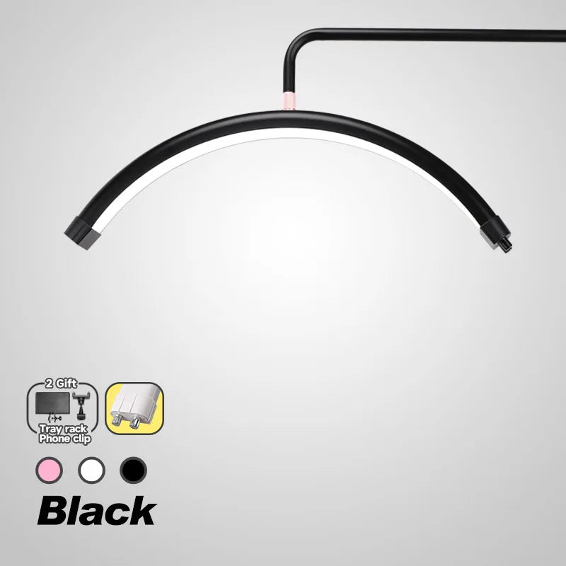 lampe led anneau bicolore noir blanc rose réglable clips moderne salon beauté extensions cils