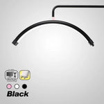 lampe led anneau bicolore noir blanc rose réglable clips moderne salon beauté extensions cils