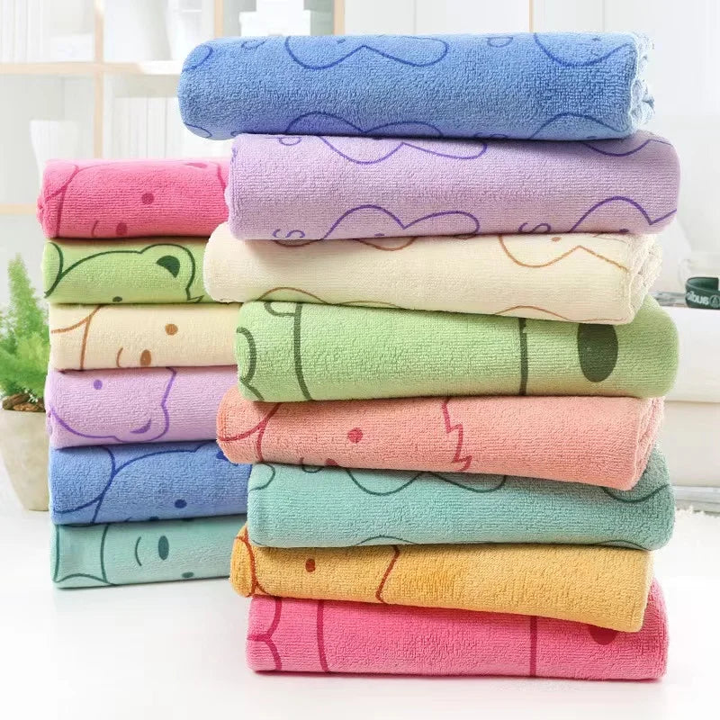 grande serviette bain microfibre enfant motif lapin doux absorbante séchage rapide coton