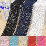 ruban dentelle élastique fleurs noir blanc bleu marine rouge classique 65mm large