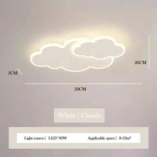 plafonnier led moderne nuages stylisés blanc bleu rose acrylique certifié ccc cqc ul vde