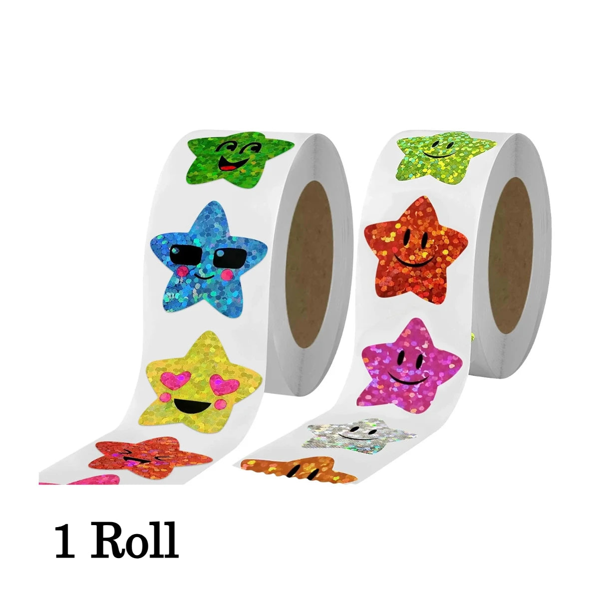 stickers étoiles souriants holographiques multicolores adhésifs décoratifs enfants classe récompenses fournitures enseignants 500 pièces