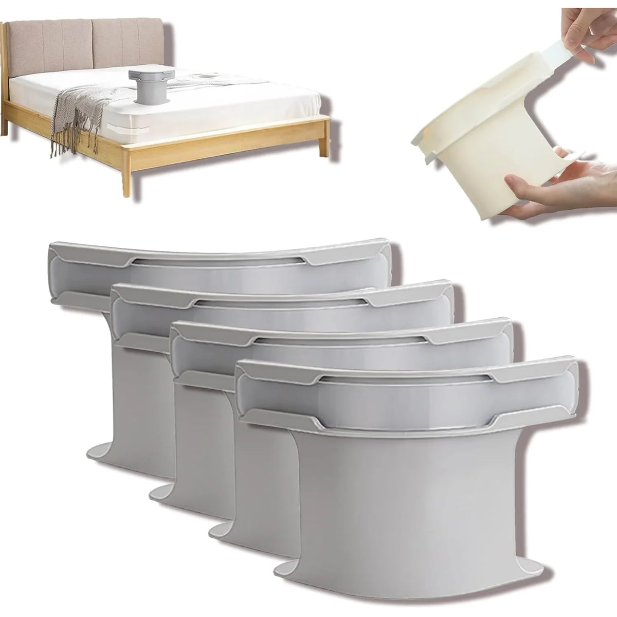 fixateurs drap adhésifs gris blanc modernes sans motif pièces bandes adhésives incluses sécurité lit