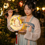 lampe décorative artisanale lapins dessins animés motifs floraux cordelette pompon opaques multicolores fête anniversaire