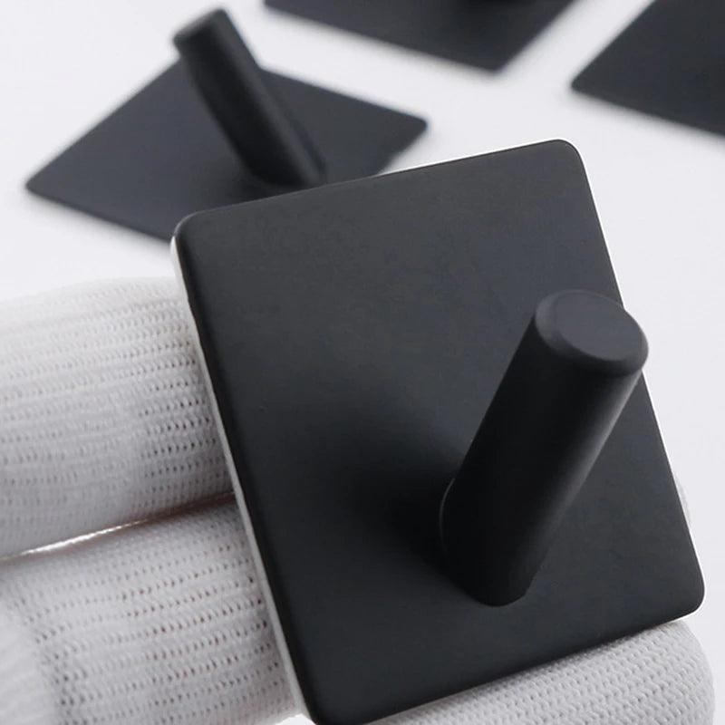 porte serviettes moderne adhésif acier inoxydable noir fixe salle bains bain cuisine