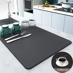tapis cuisine moderne noir texture cuir absorbant rapide 20x30cm 30x40cm 40x50cm respectueux environnement