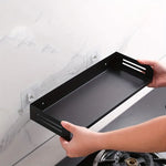 étagère murale moderne adhésive rangement noir divers objets cuisine salle bain chambre salon