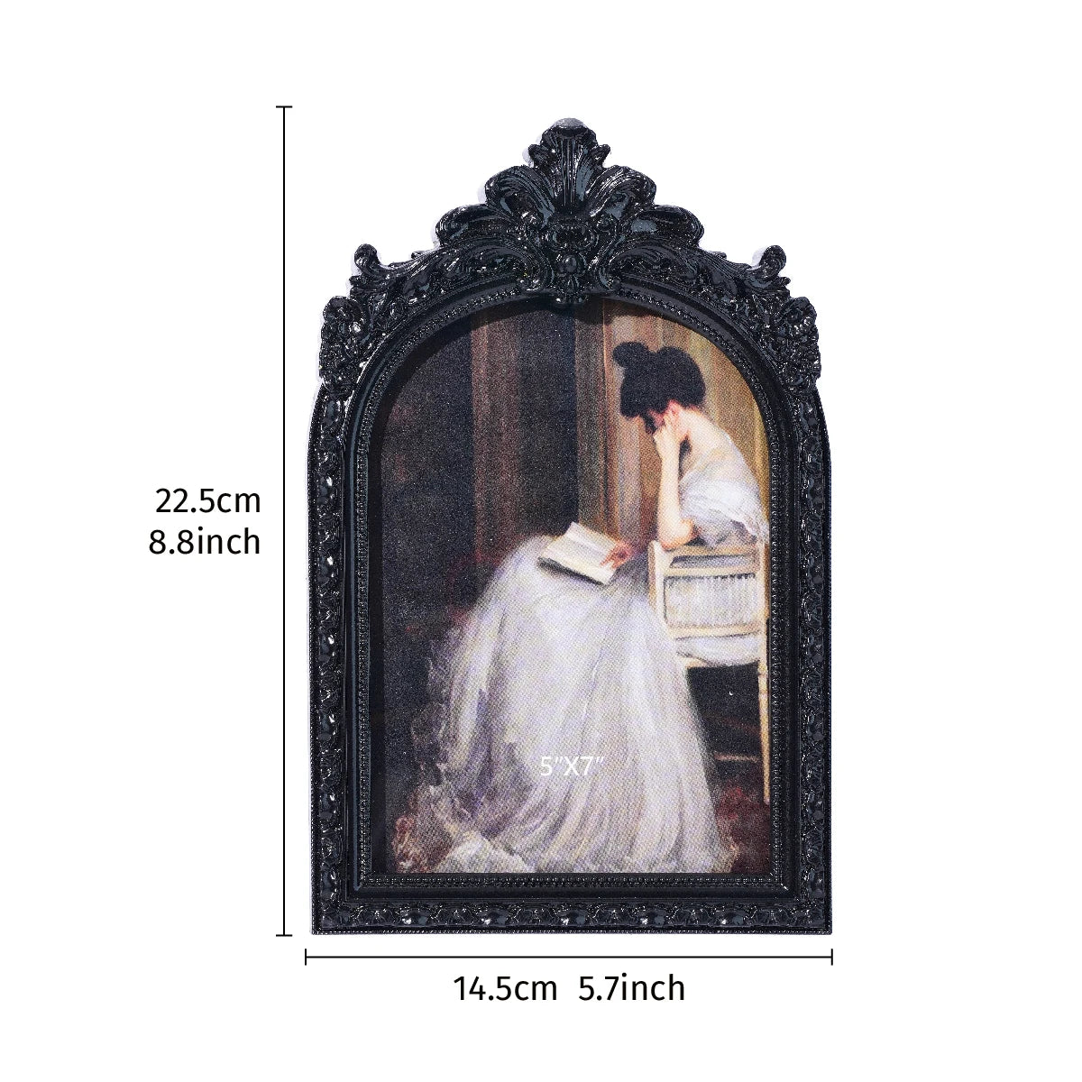 cadre photo vintage noir blanc orné résine baroque décoration photo moderne
