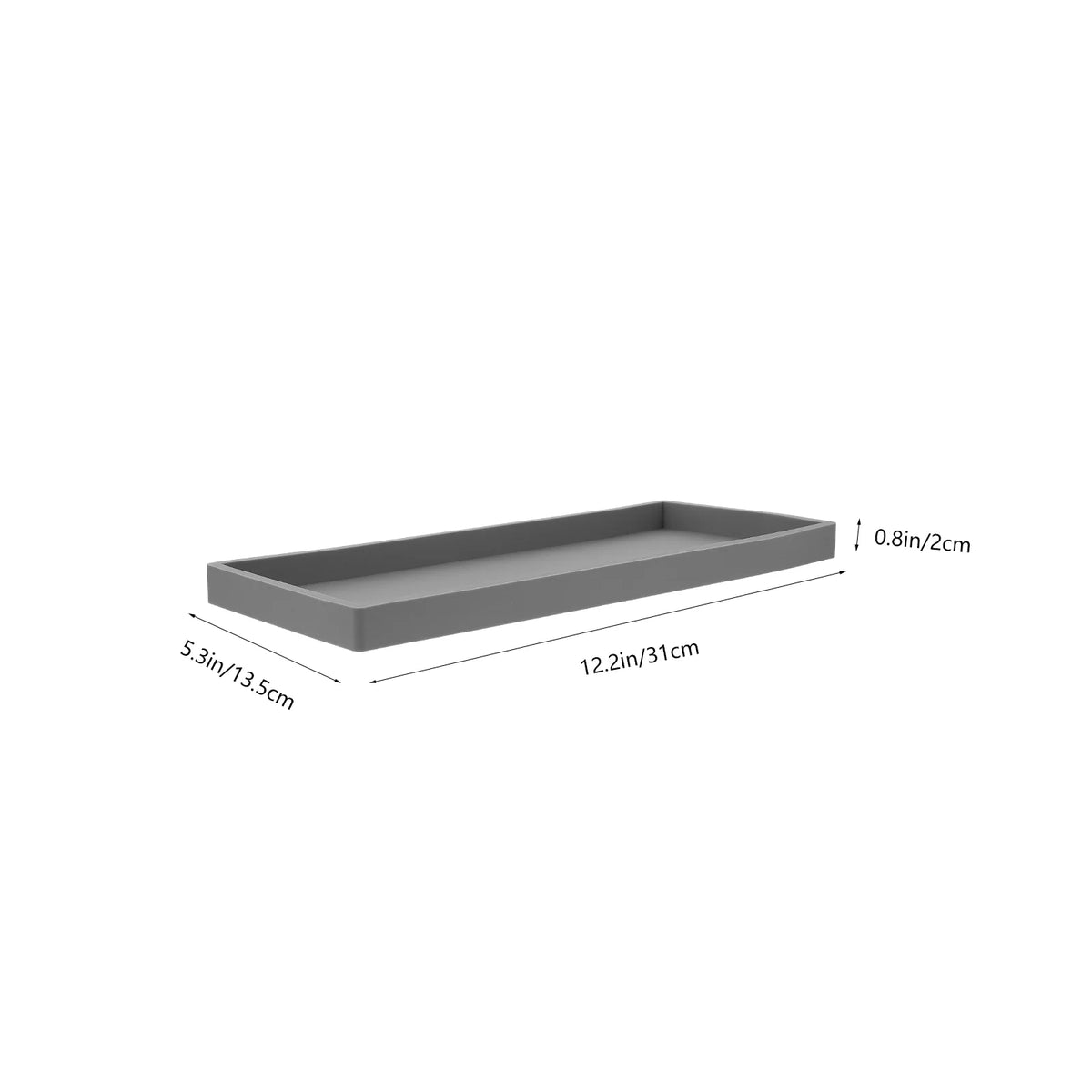 plateau rangement silicone gris moderne bijoux soins beauté brosses dents minimaliste comptoir salle bain