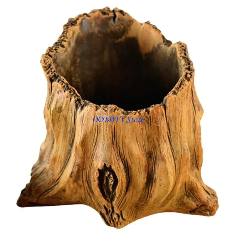 jardinière cache pot tronc arbre marron rustique plante succulente texture bois naturelle balcon jardin