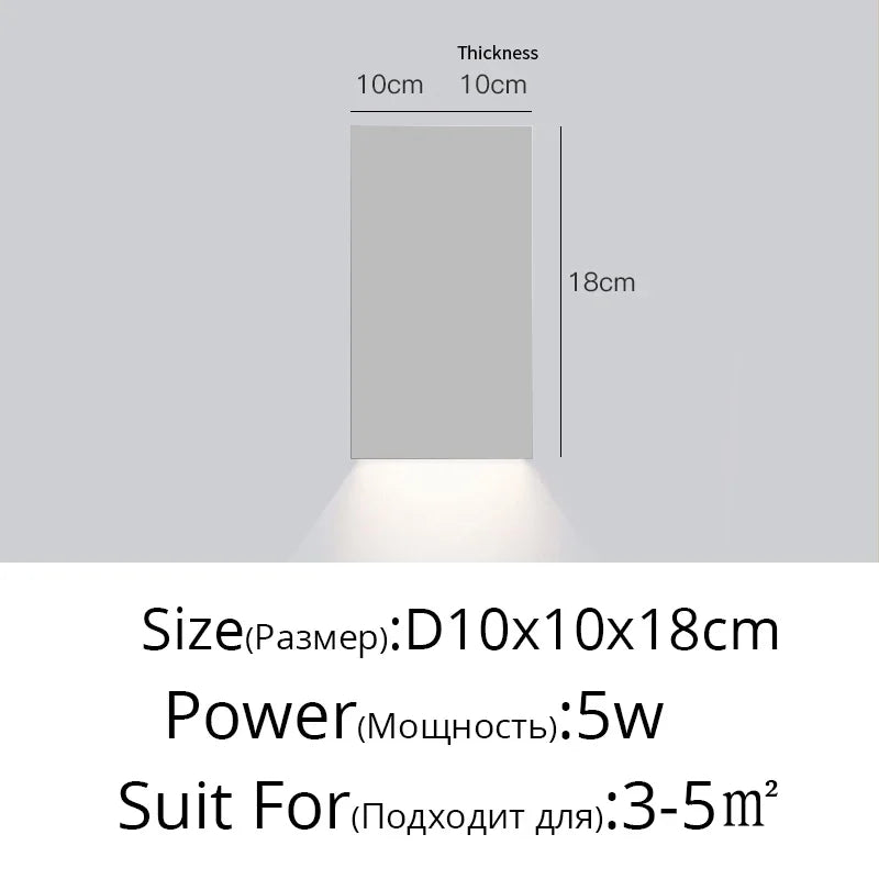 applique murale moderne noire fixée mur éclairage quotidien cuisine chambre coucher minimaliste