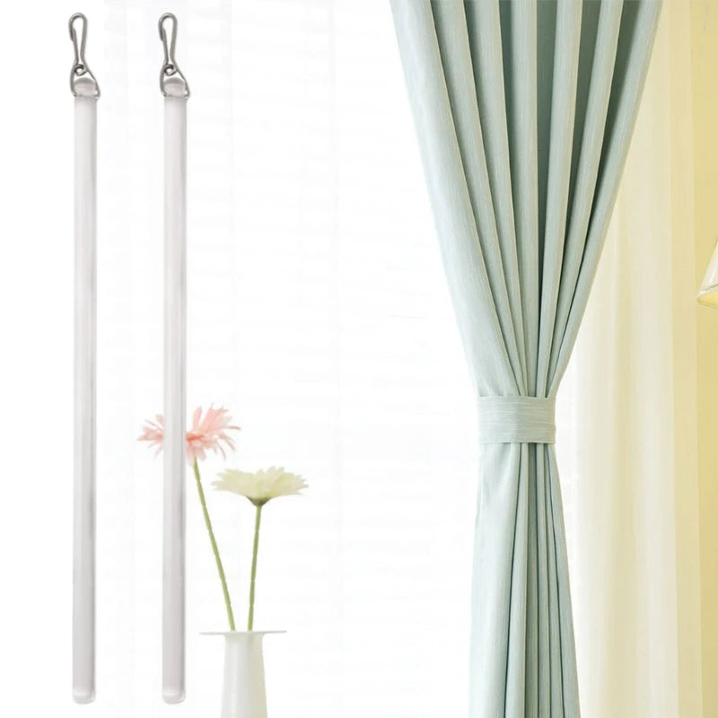 tige rideau moderne blanc clips métalliques lot deux attache rideau invisible acrylic